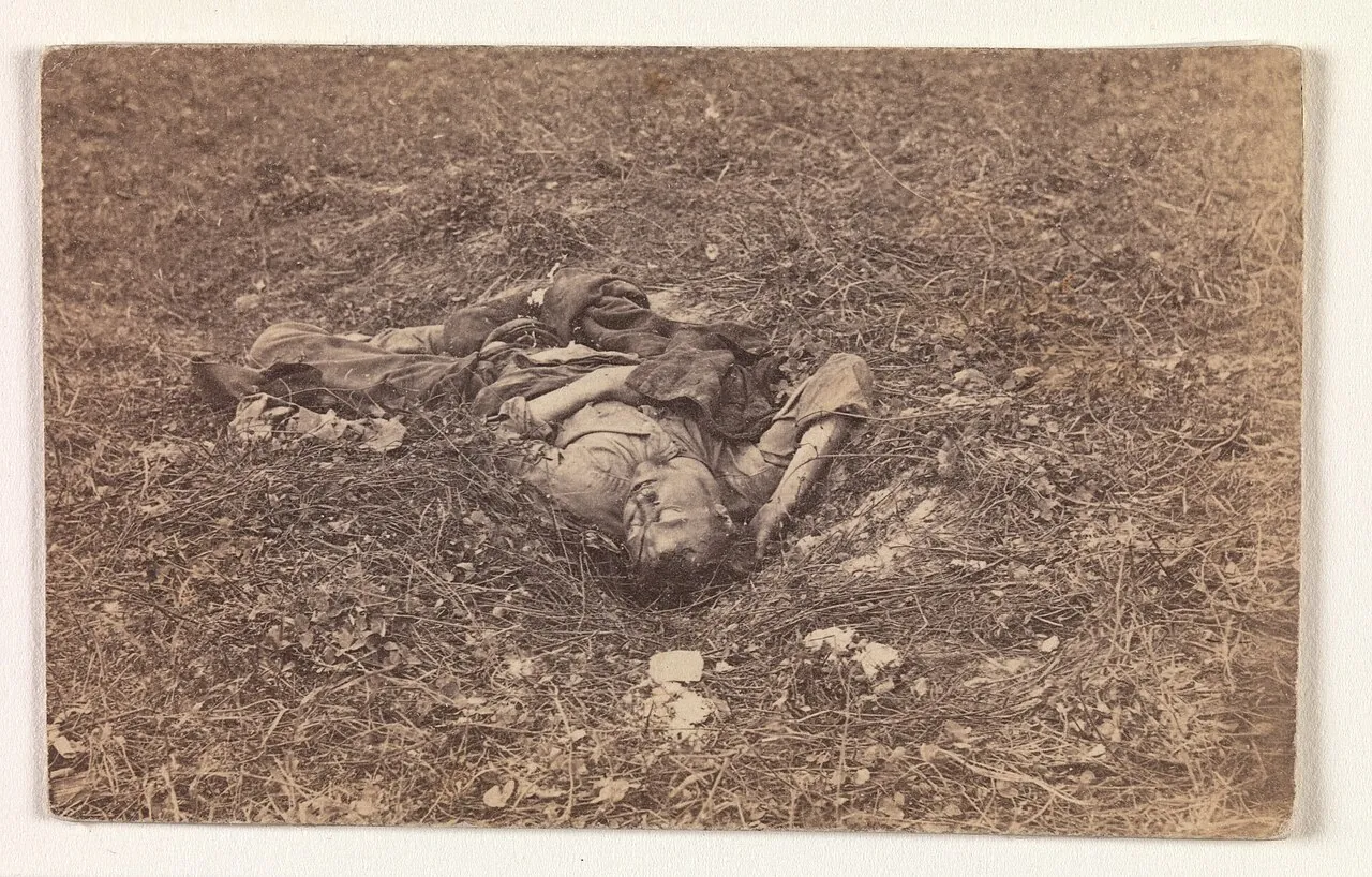 Confederate Soldier [on the Battlefield at Antietam] by Alexander Gardner