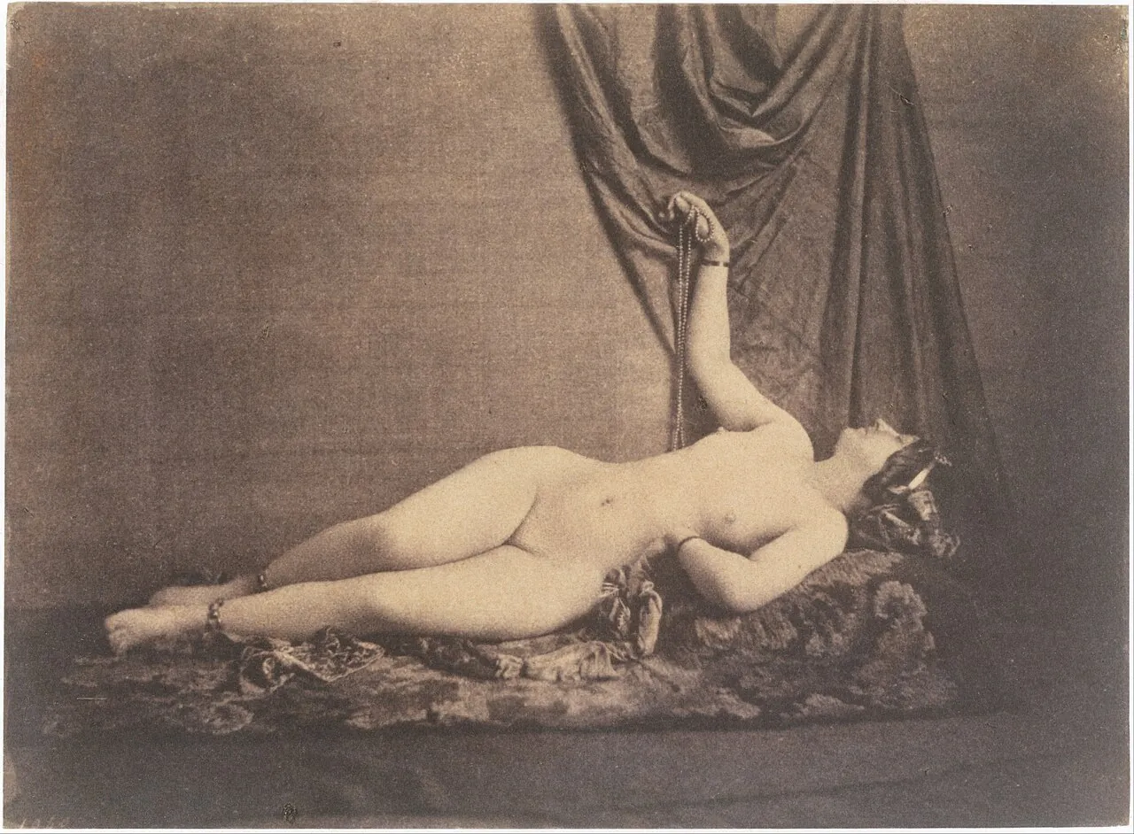 [Reclining Female Nude] by Julien Vallou de Villeneuve