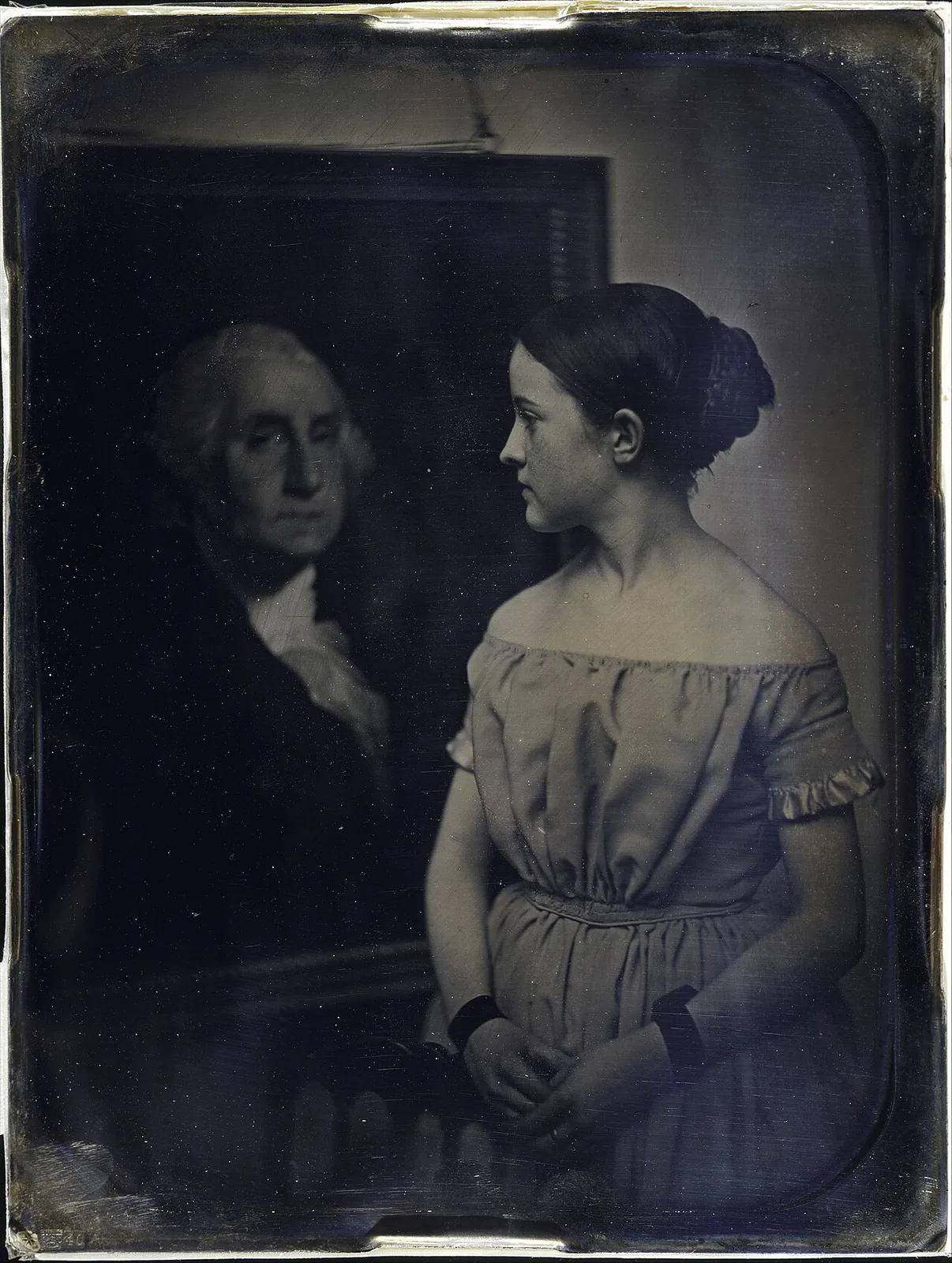 [Girl with Portrait of George Washington] by Albert Sands Southworth