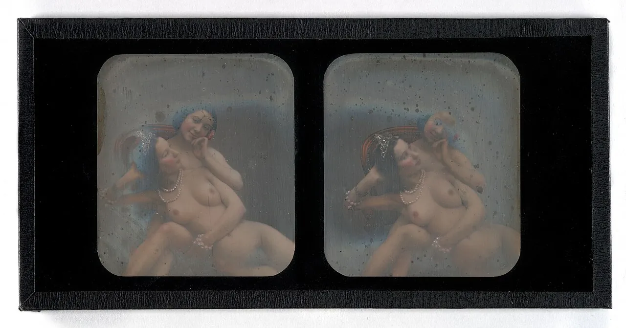 [Stereographic View of Two Nude Women] by Unknown