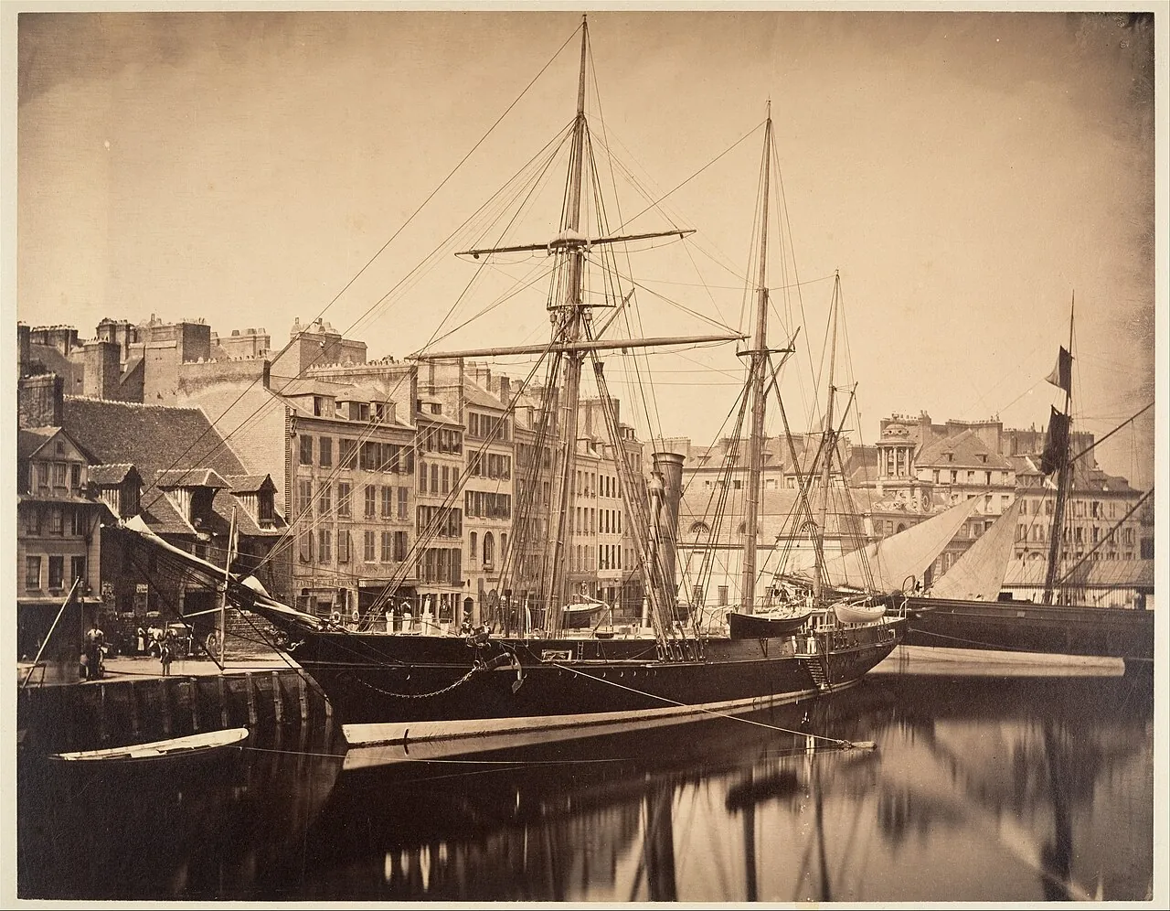 La Reine Hortense - Yacht de l'empereur, Havre by Gustave Le Gray