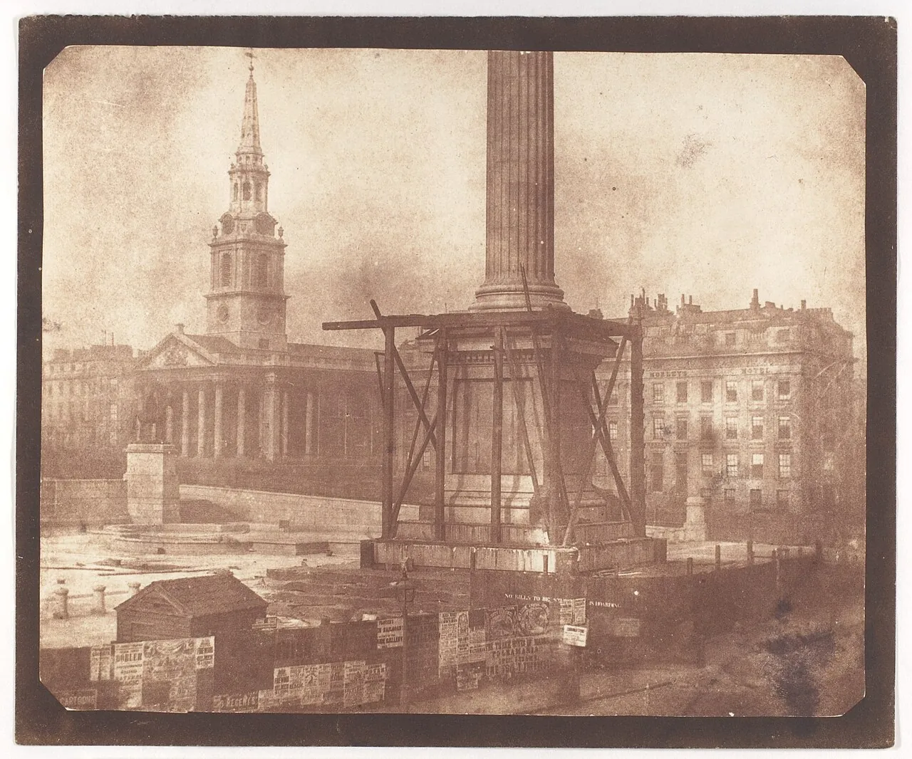 Nelson's Column under Construction, Trafalgar Square by William Henry Fox Talbot