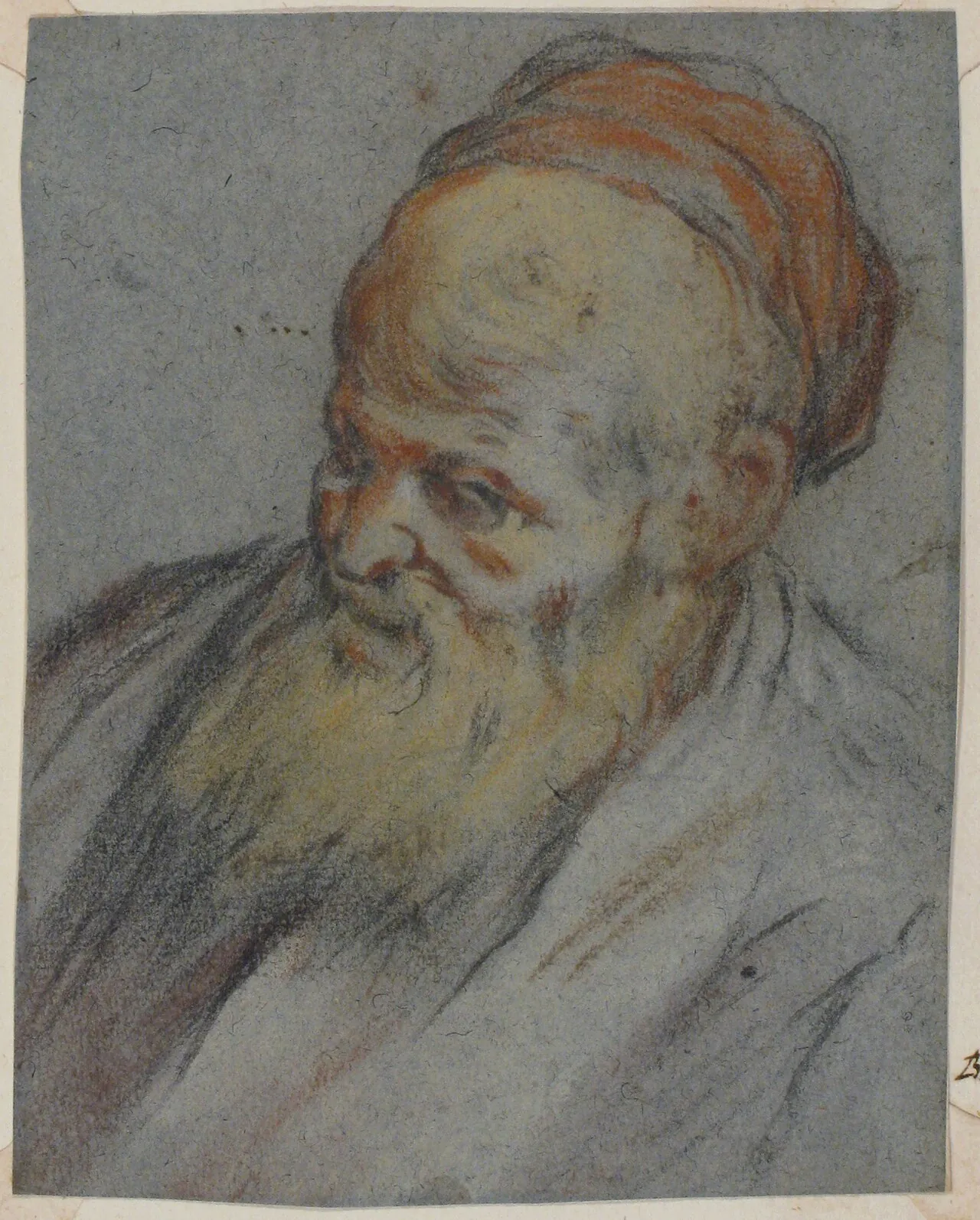 Bust-Length Study of a Bearded Man with Cap in Three-Quarter View by Jacopo Bassano (Jacopo da Ponte)