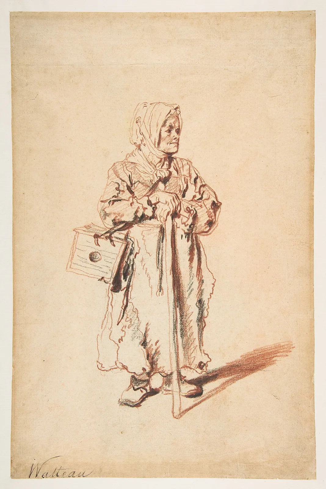 Standing Savoyarde with a Marmot Box by Antoine Watteau