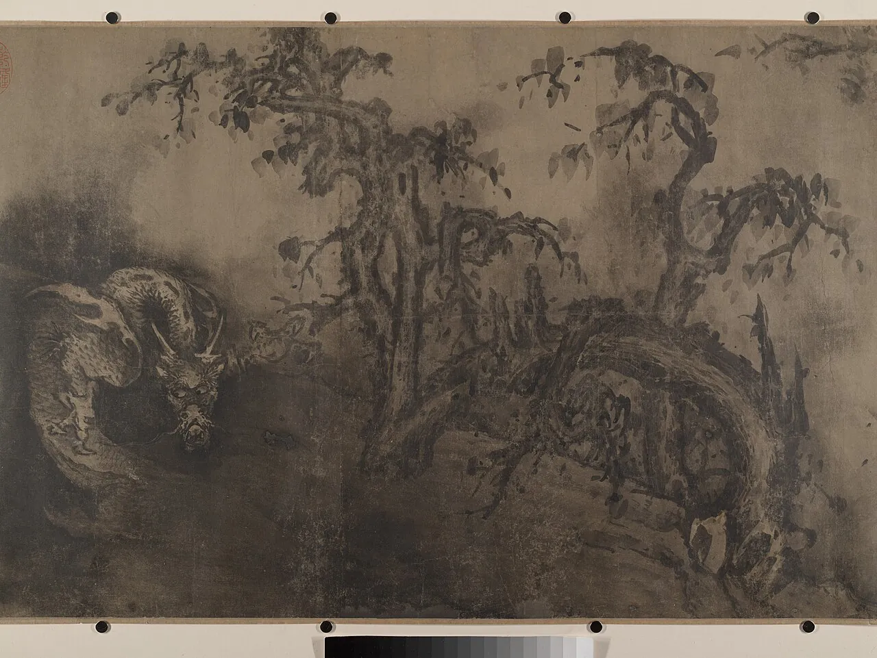 元 佚名 陳容 僞款 雲行雨施圖 卷|Dragon and Landscape by Unidentified artist