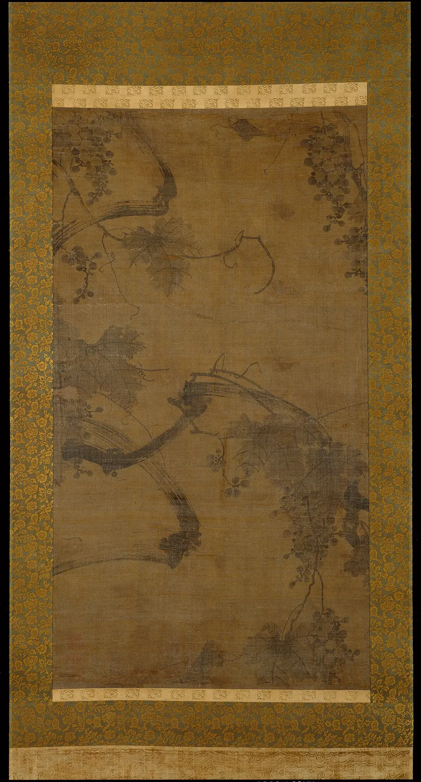 작자미상 포도   조선|作者未詳 墨葡萄圖   朝鮮|Grapevine in the Wind by Unidentified artist