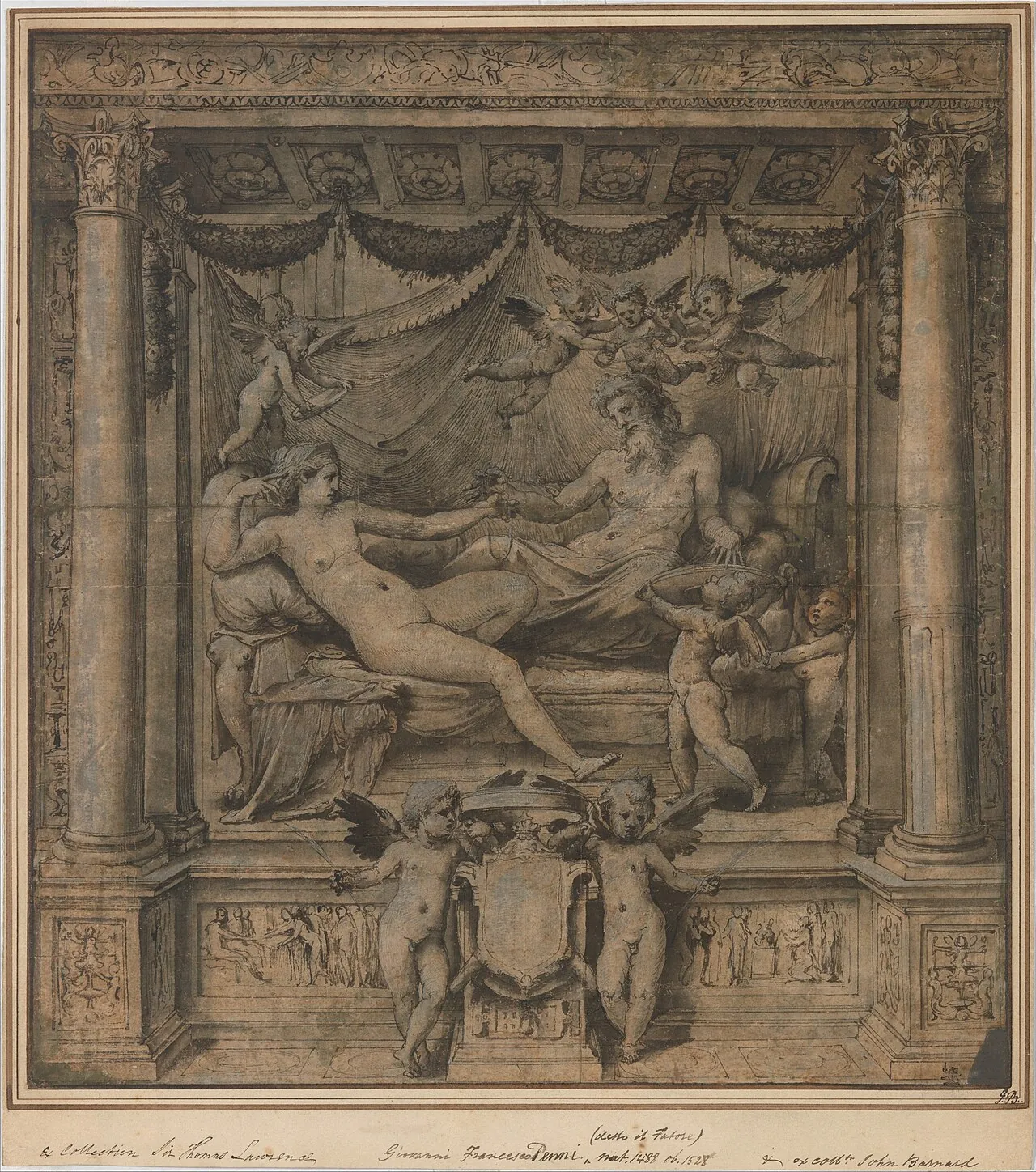 Jupiter and Juno: Study for the "Furti di Giove" Tapestries by Perino del Vaga (Pietro Buonaccorsi)
