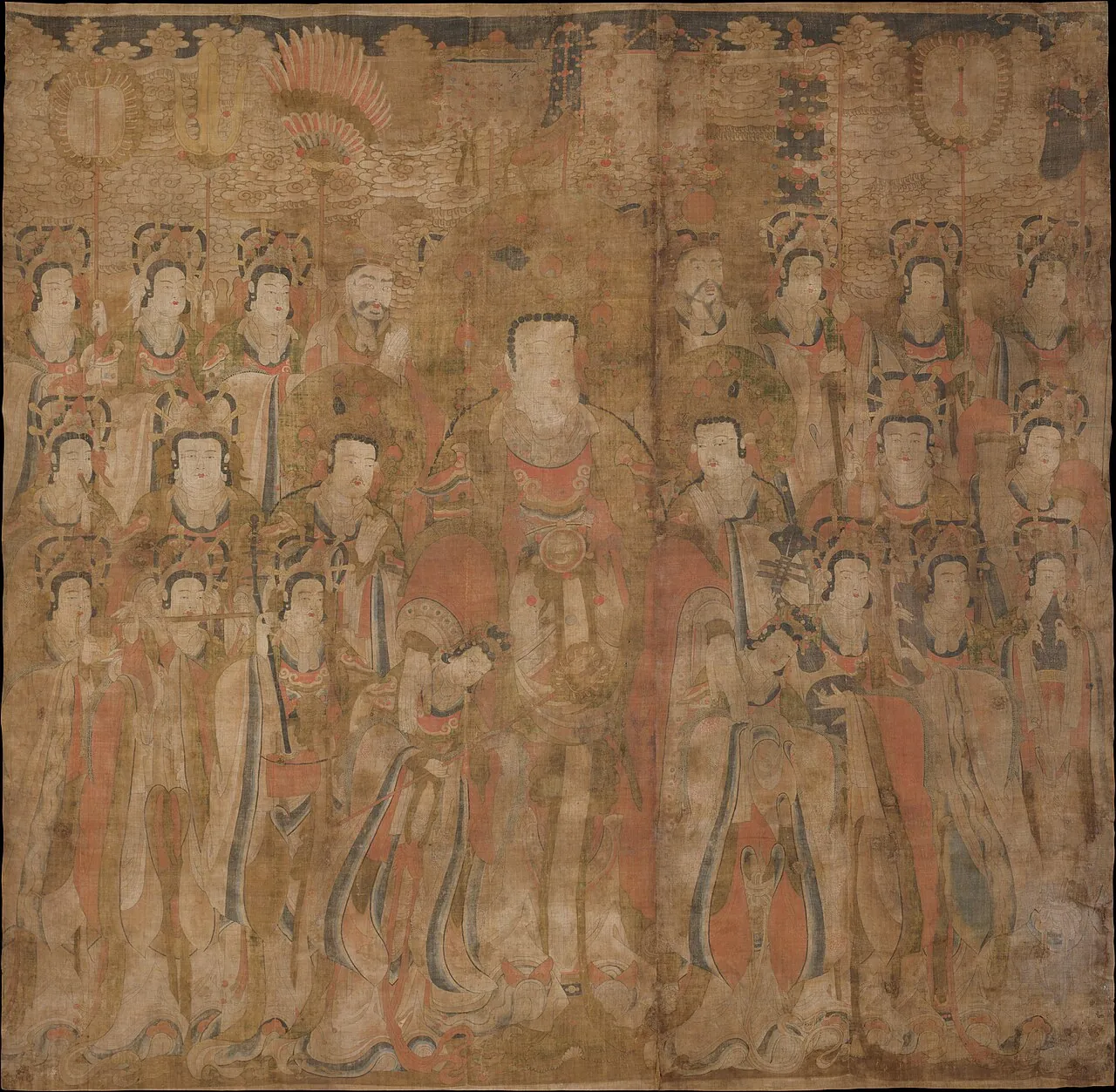 작자미상 범천왕을 중심으로 한 신중도   조선|作者未詳 神衆圖   朝鮮|Brahma with Attendants and Musicians by Unidentified artist