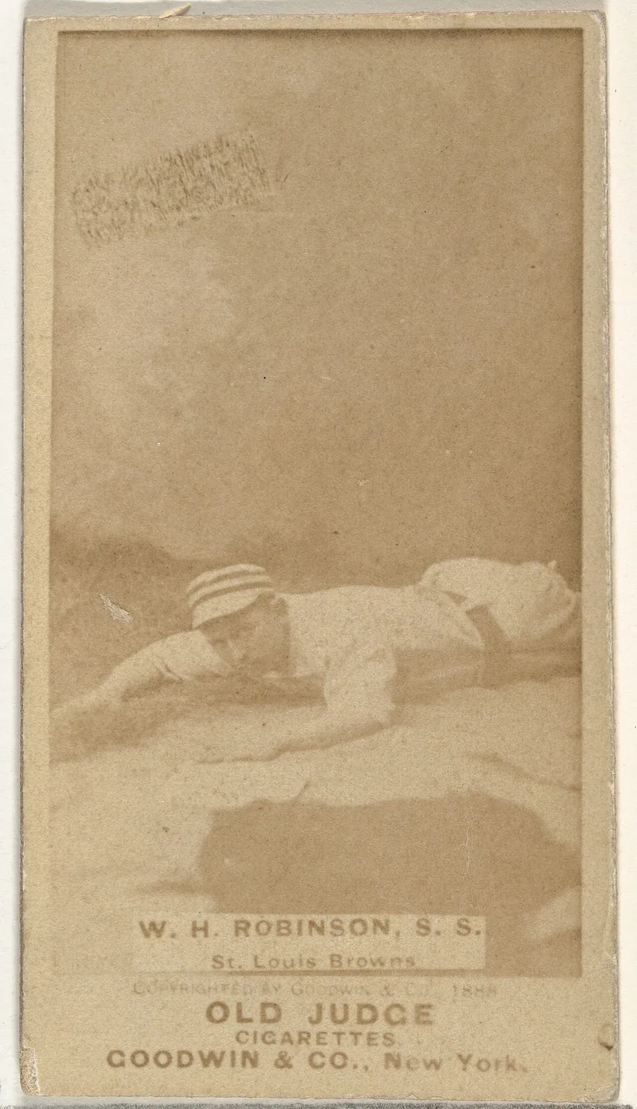 William H. "Yank" Robinson, Shortstop, St. Louis Browns, from the Old Judge series (N172) for Old Judge Cigarettes by Goodwin & Company