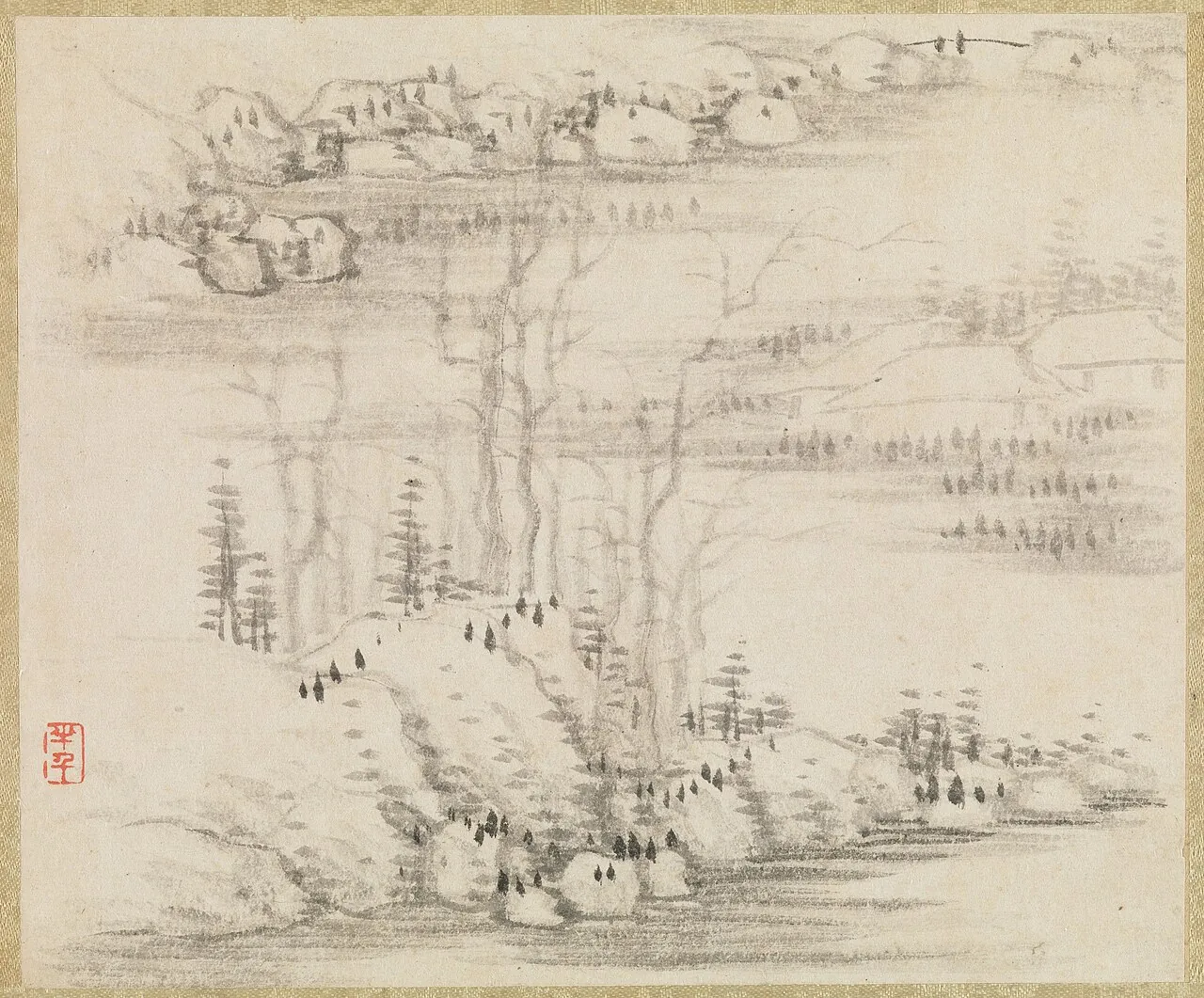 清 龔賢 山水圖 冊|Landscapes and trees by Gong Xian