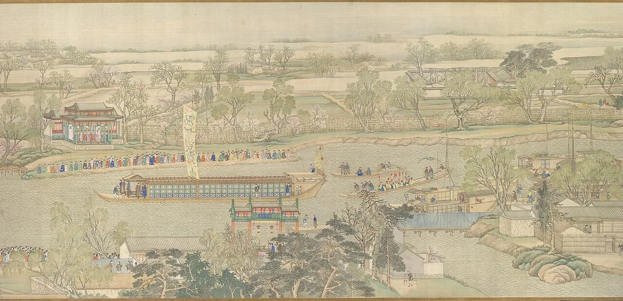清  徐揚 等  乾隆南巡圖 （第六卷﹕大運河至蘇州） 卷|The Qianlong Emperor's Southern Inspection Tour, Scroll Six: Entering Suzhou along the Grand Canal by Xu Yang