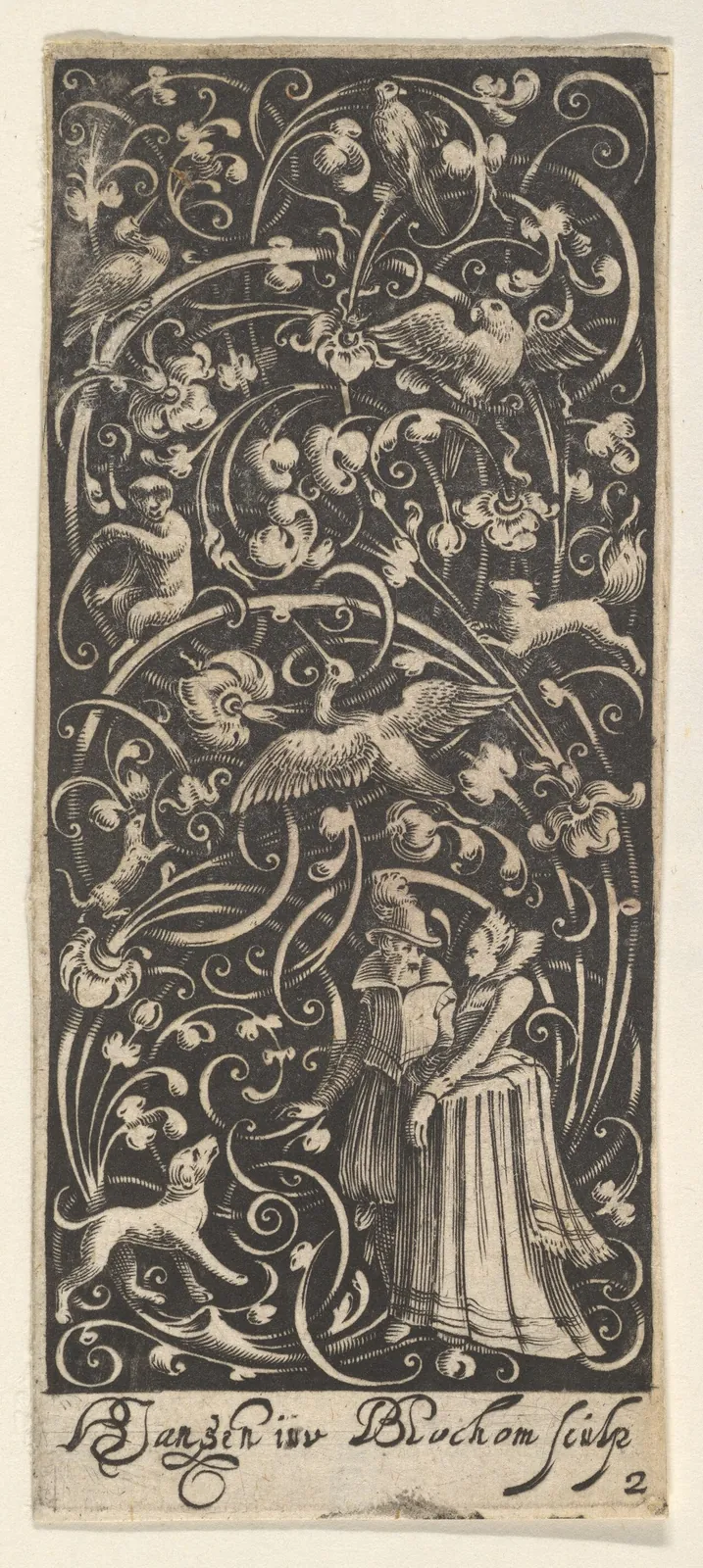 Vertical Panel with a Man and Woman by Claes Jansz. Visscher