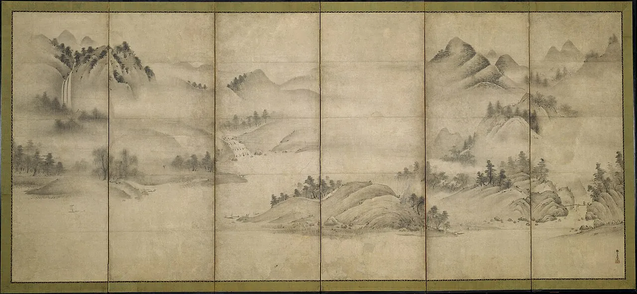 相阿弥筆  四季山水図 （瀟湘八景）|Landscape of the Four Seasons (Eight Views of the Xiao and Xiang Rivers) by Sōami