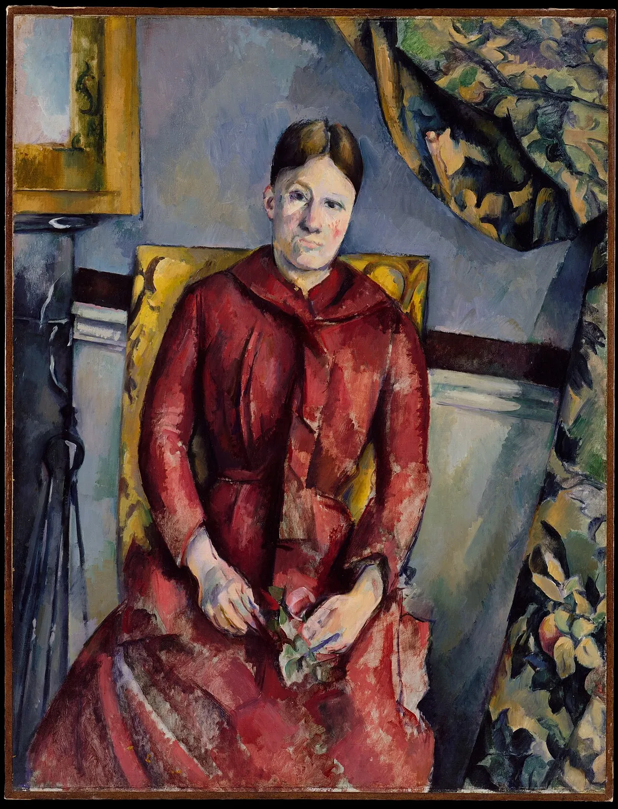 Madame Cézanne (Hortense Fiquet, 1850–1922) in a Red Dress by Paul Cézanne