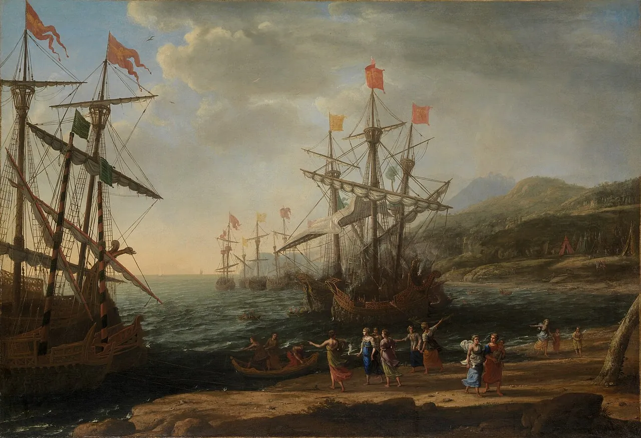 The Trojan Women Setting Fire to Their Fleet by Claude Lorrain (Claude Gellée)