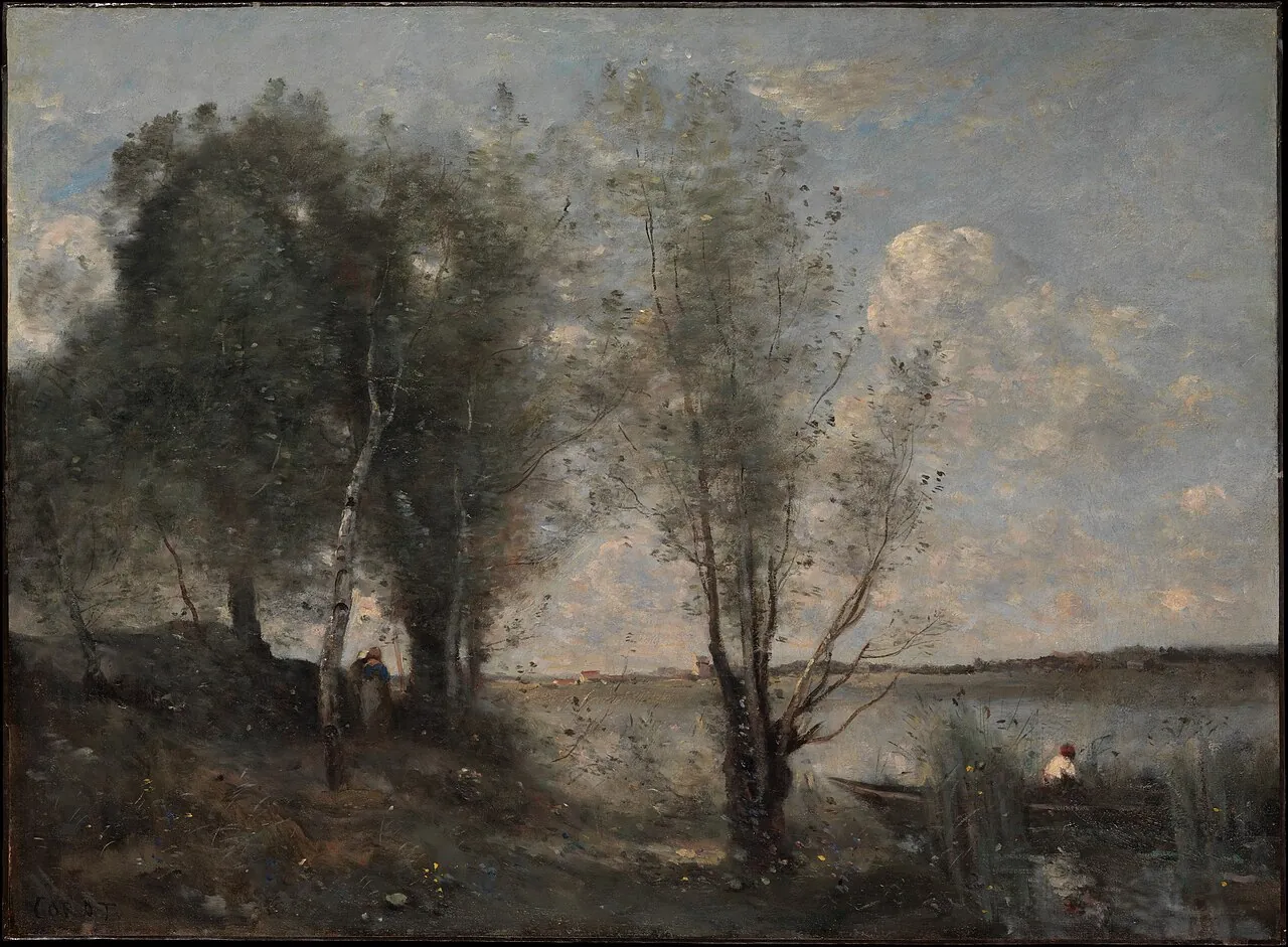 Boatman among the Reeds by Camille Corot
