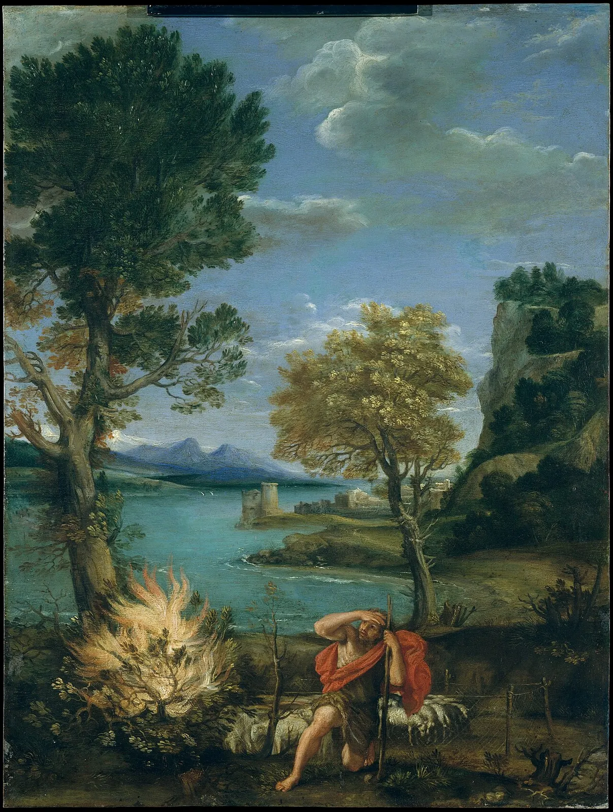 Landscape with Moses and the Burning Bush by Domenichino (Domenico Zampieri)