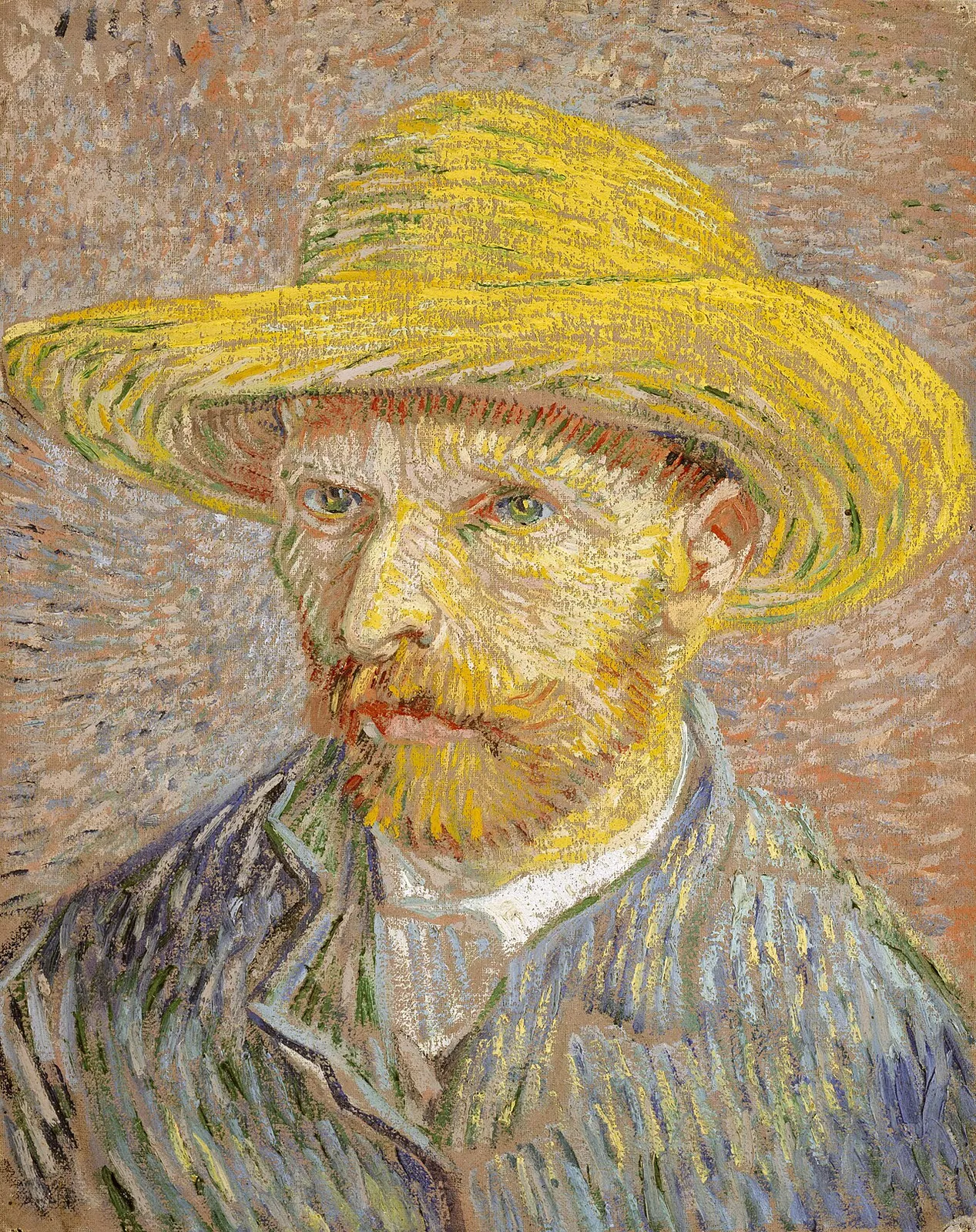 Self-Portrait with a Straw Hat (obverse: The Potato Peeler) by Vincent van Gogh