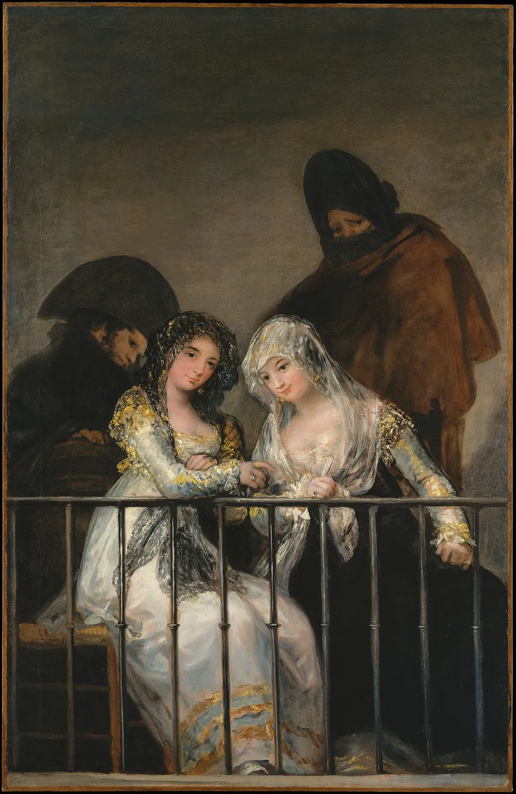 Majas on a Balcony by Goya (Francisco de Goya y Lucientes)