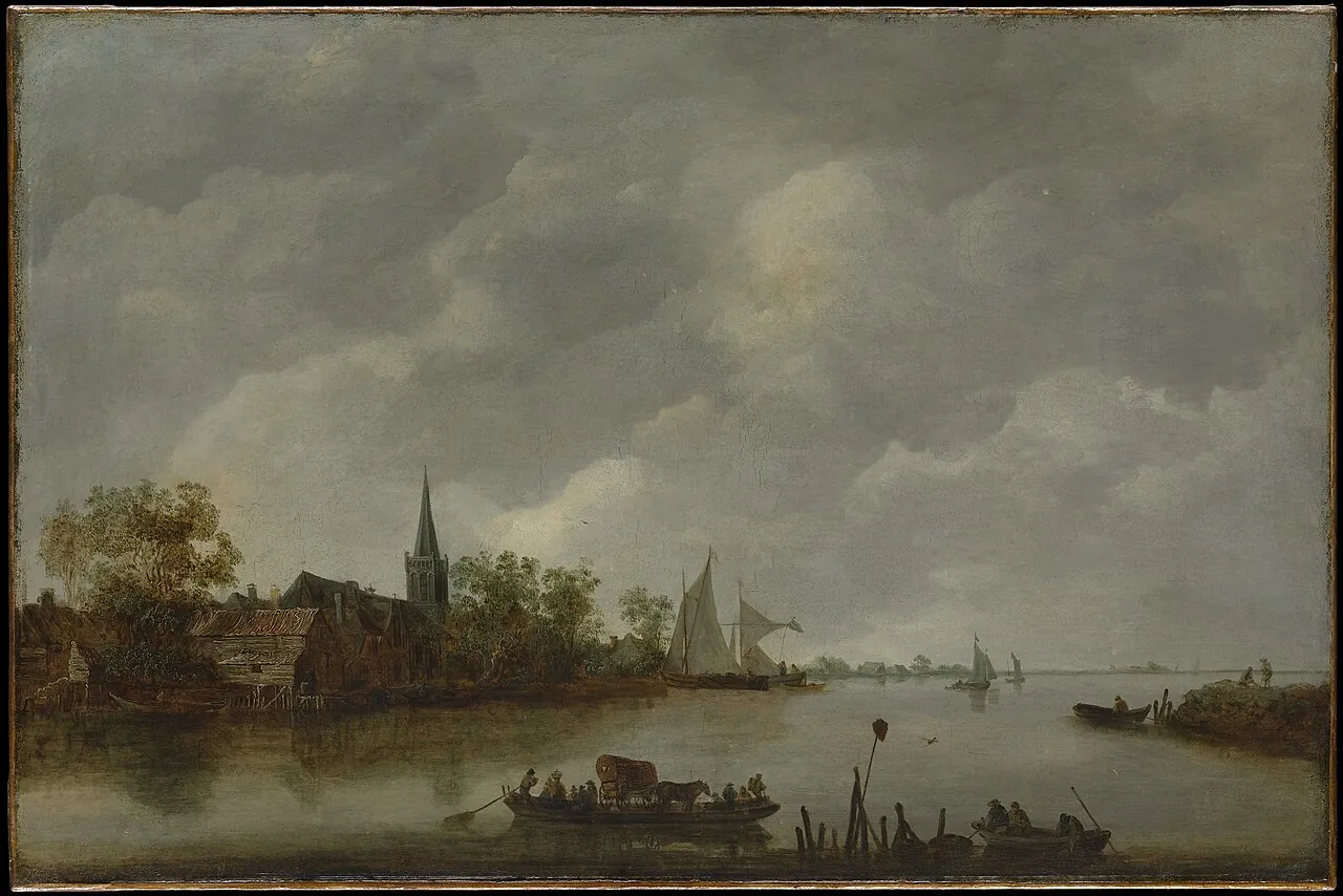 River View with a Village Church by Jan van Goyen