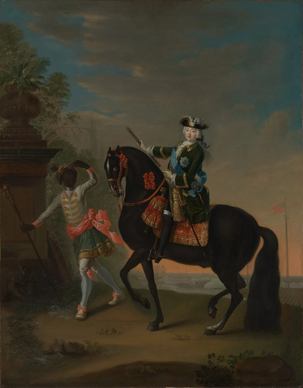The Empress Elizabeth of Russia (1709–1762) on Horseback, Attended by a Page by Georg Christoph Grooth