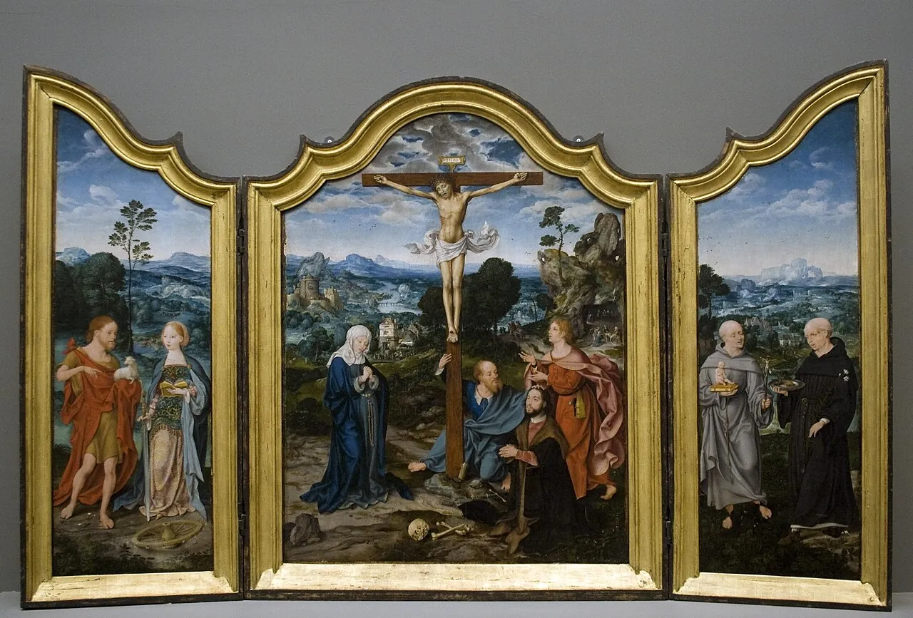 The Crucifixion with Saints and a Donor by Joos van Cleve