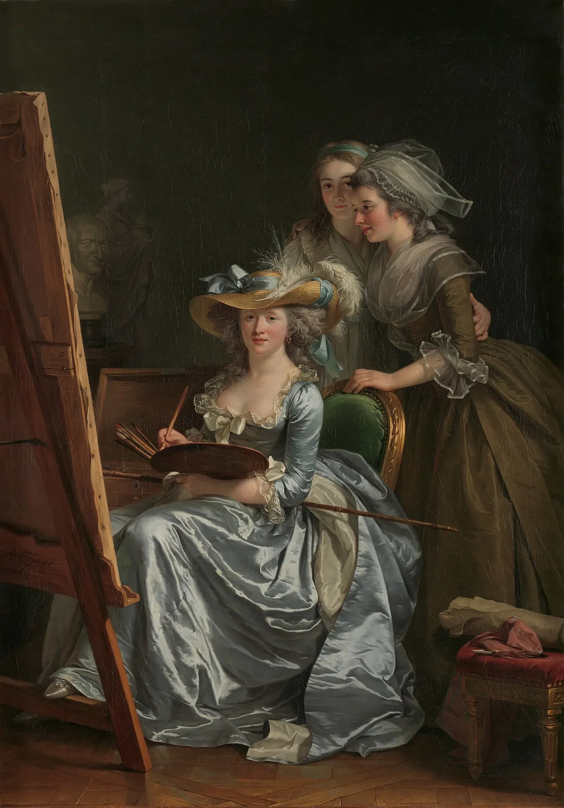 Self-Portrait with Two Pupils, Marie Gabrielle Capet (1761–1818) and Marie Marguerite Carreaux de Rosemond (died 1788) by Adélaïde Labille-Guiard
