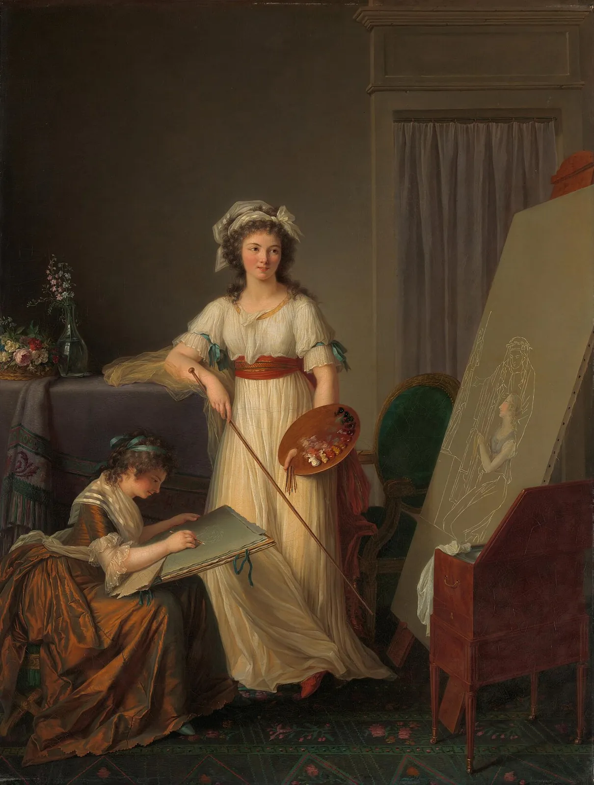 The Interior of an Atelier of a Woman Painter by Marie Victoire Lemoine