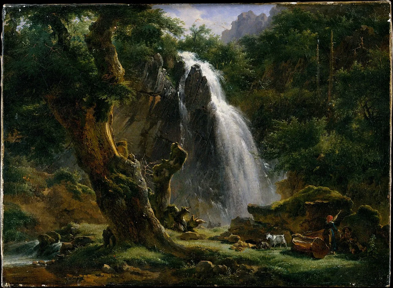 Waterfall at Mont-Dore by Achille-Etna Michallon