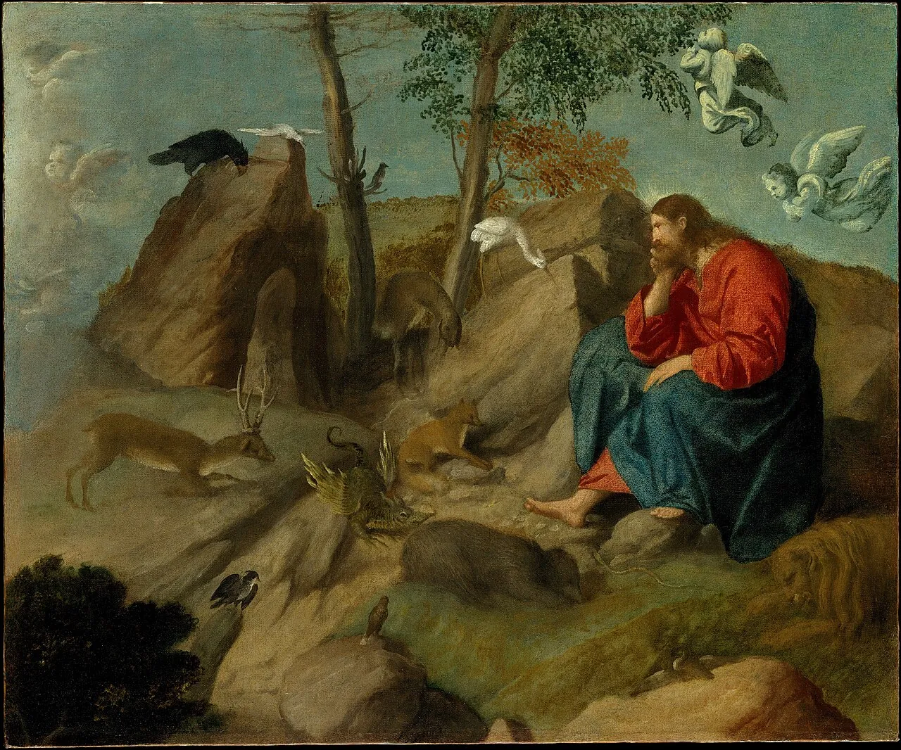 Christ in the Wilderness by Moretto da Brescia (Alessandro Bonvicino)
