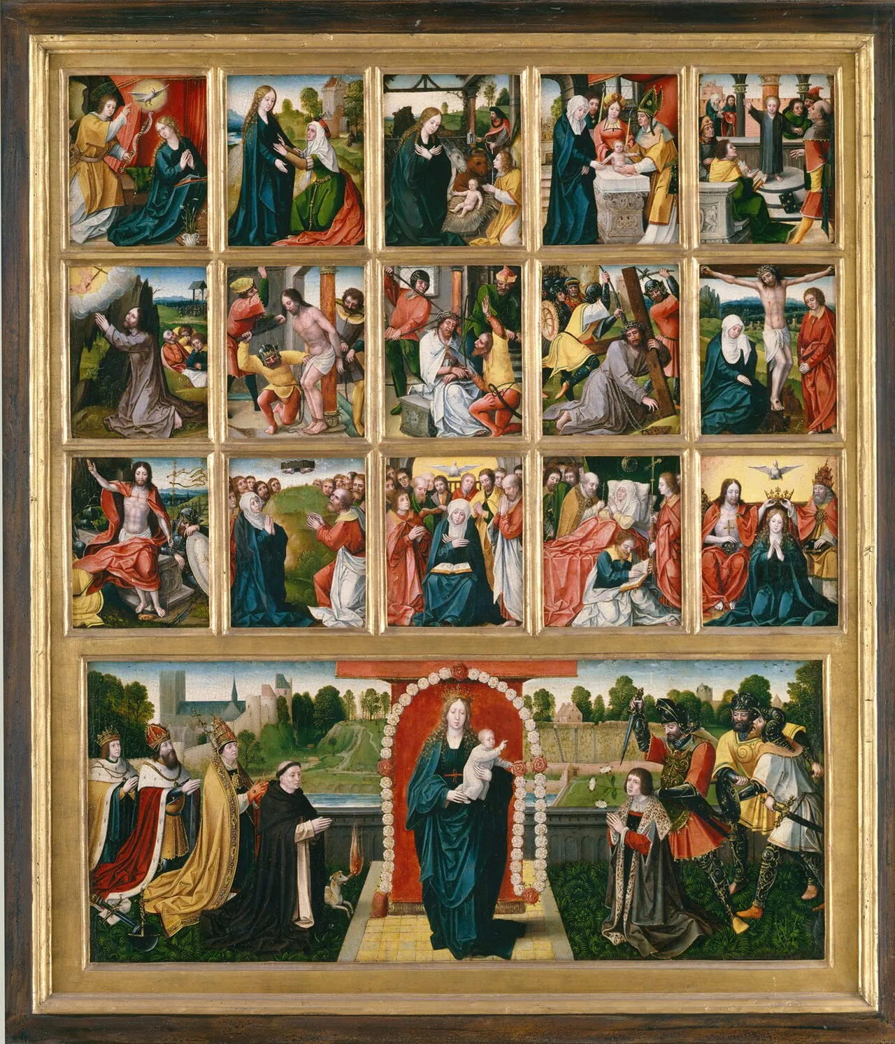 The Fifteen Mysteries and the Virgin of the Rosary by Netherlandish Painter (possibly Goswijn van der Weyden, active by 1491, died after 1538), ca. 1515–20