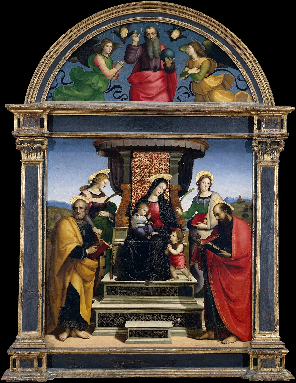 Madonna and Child Enthroned with Saints by Raphael (Raffaello Sanzio or Santi)