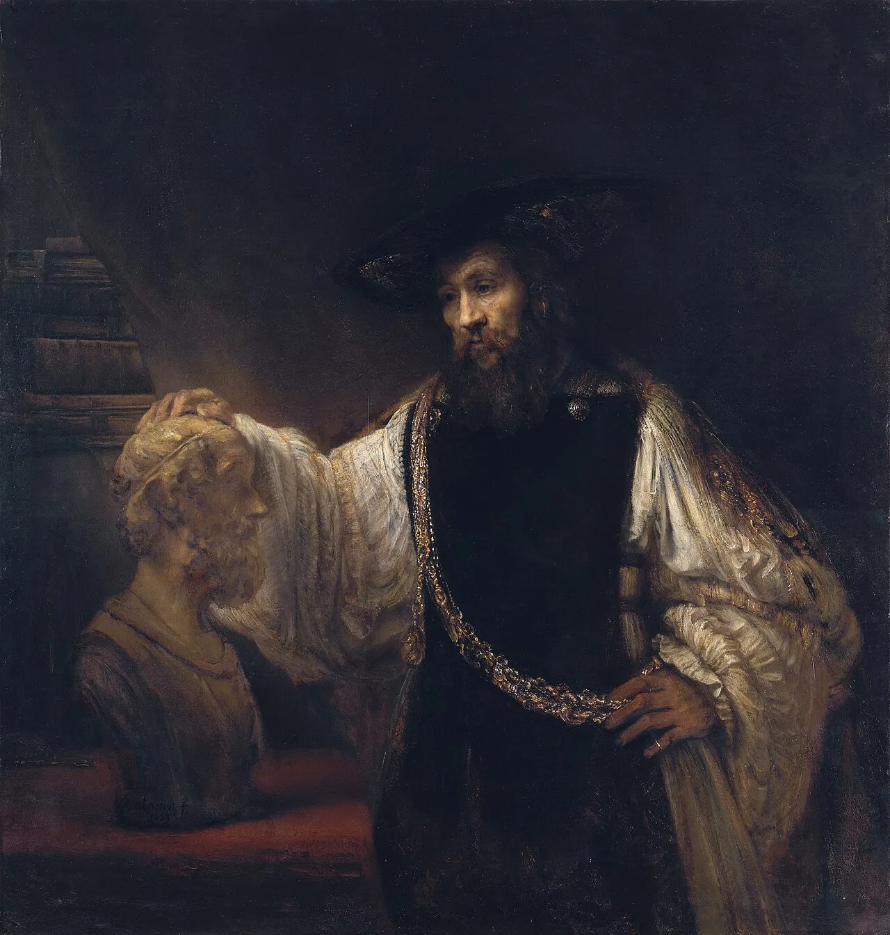 Aristotle with a Bust of Homer by Rembrandt (Rembrandt van Rijn)