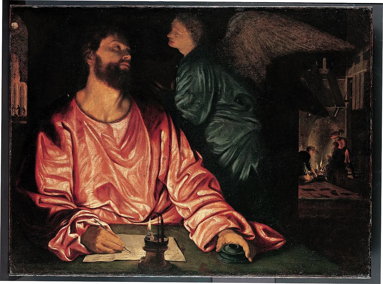 Saint Matthew and the Angel by Giovanni Gerolamo Savoldo
