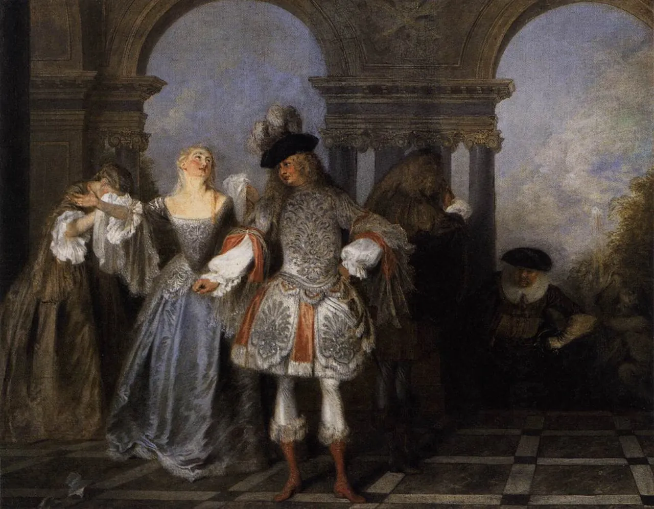 The French Comedians by Antoine Watteau