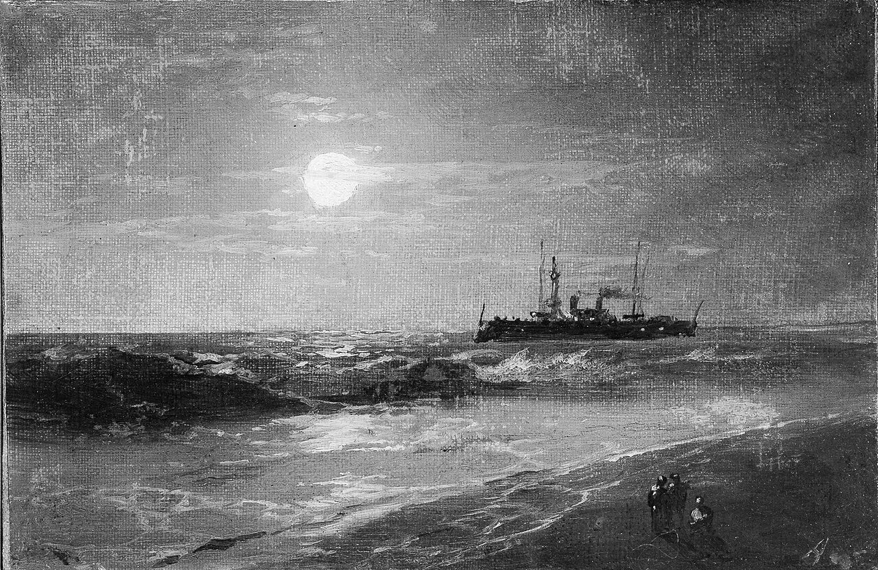 Ship by Moonlight by Ivan Konstantinovich Aivazovsky (Hovhannes Aivazian)