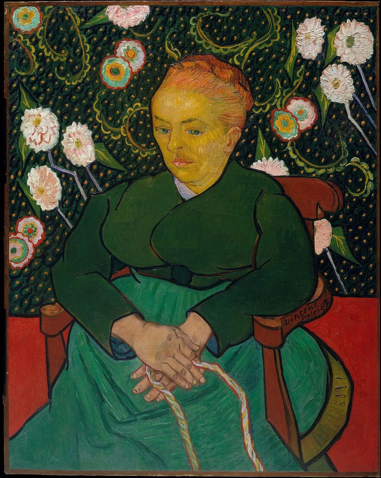 La Berceuse (Woman Rocking a Cradle; Augustine-Alix Pellicot Roulin, 1851–1930) by Vincent van Gogh