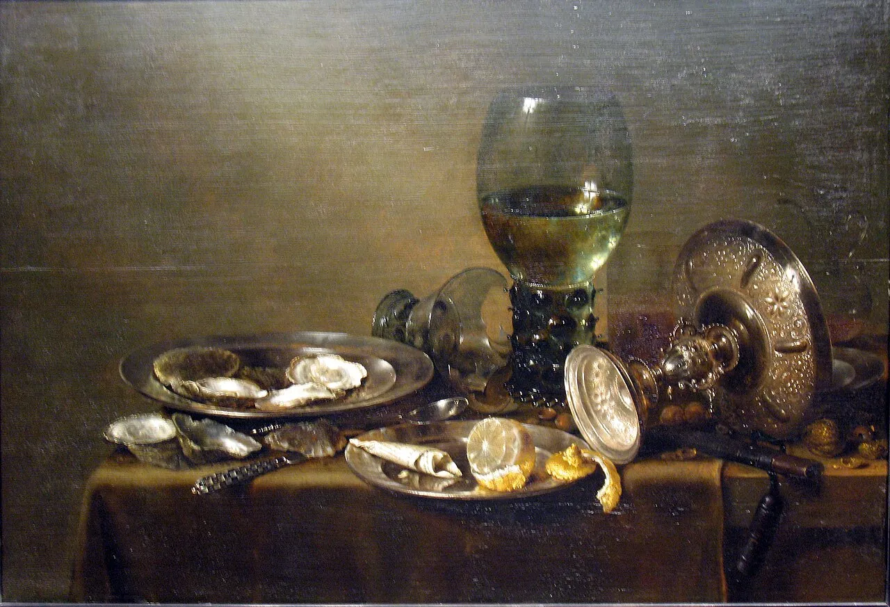 Still Life with Oysters, a Silver Tazza, and Glassware by Willem Claesz Heda