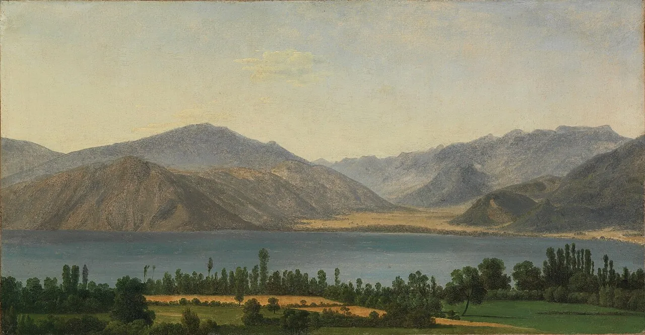 Lake Fucino and the Abruzzi Mountains by Joseph Bidauld