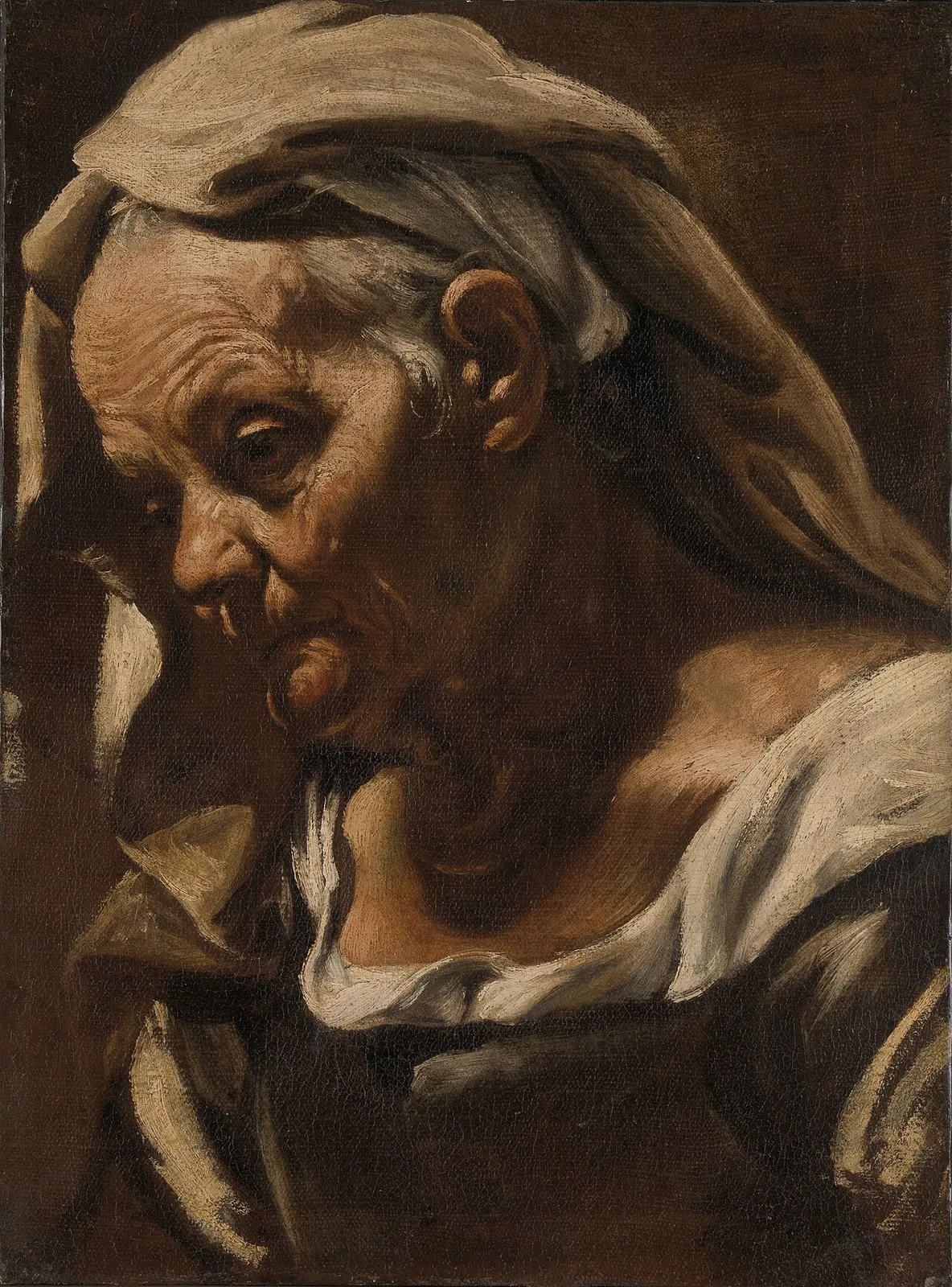 Head of an Old Woman by Orazio Borgianni