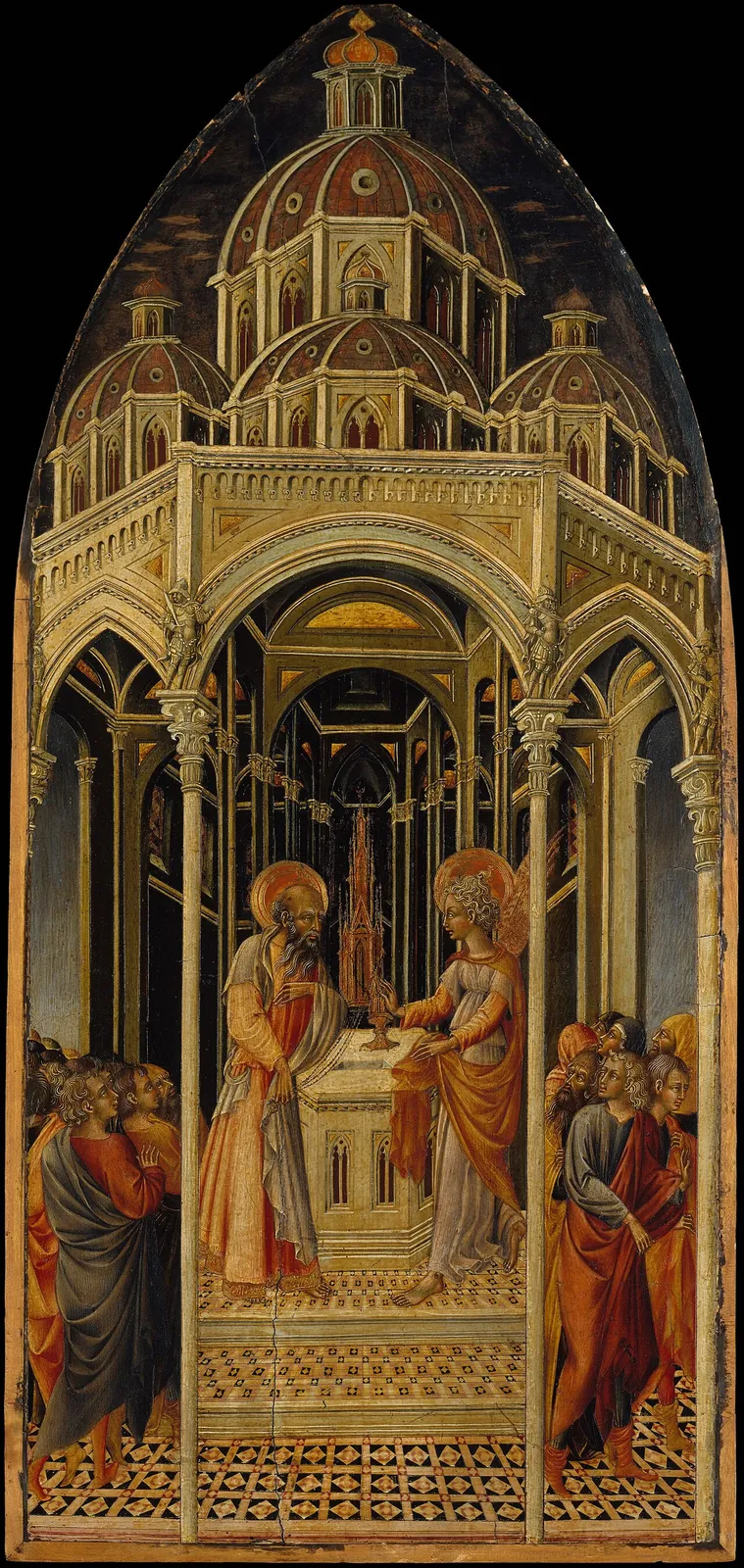 The Annunciation to Zacharias; (verso) The Angel of the Annunciation by Giovanni di Paolo (Giovanni di Paolo di Grazia)