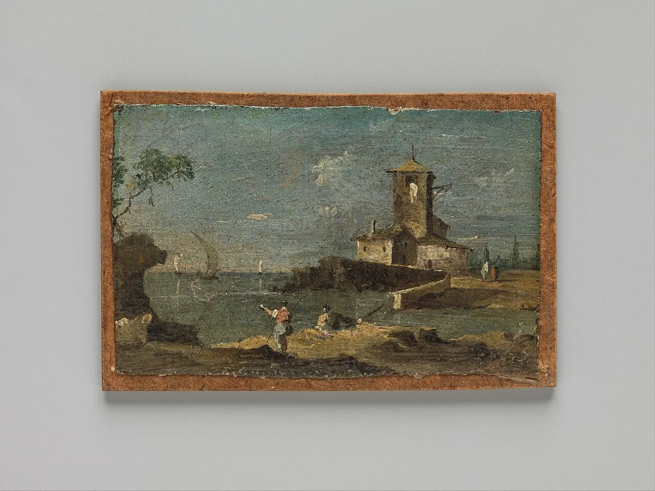Capriccio with a Square Tower and Two Houses by Francesco Guardi