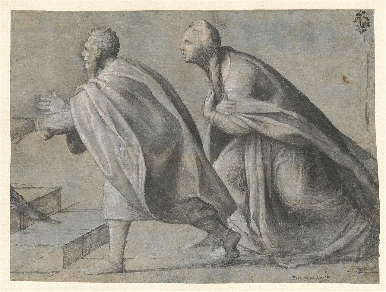 Man and Woman Striding Toward the Left by Giovanni Battista Caroto
