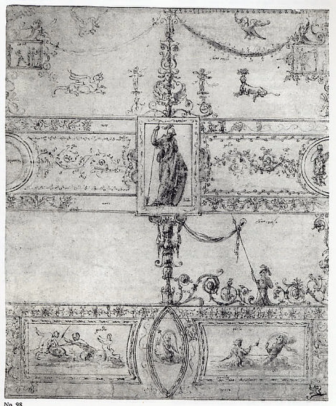 Design for a Grotesque Decoration by Luzio Luzzi (also known as Luzio Romano, Luzio da Todi)