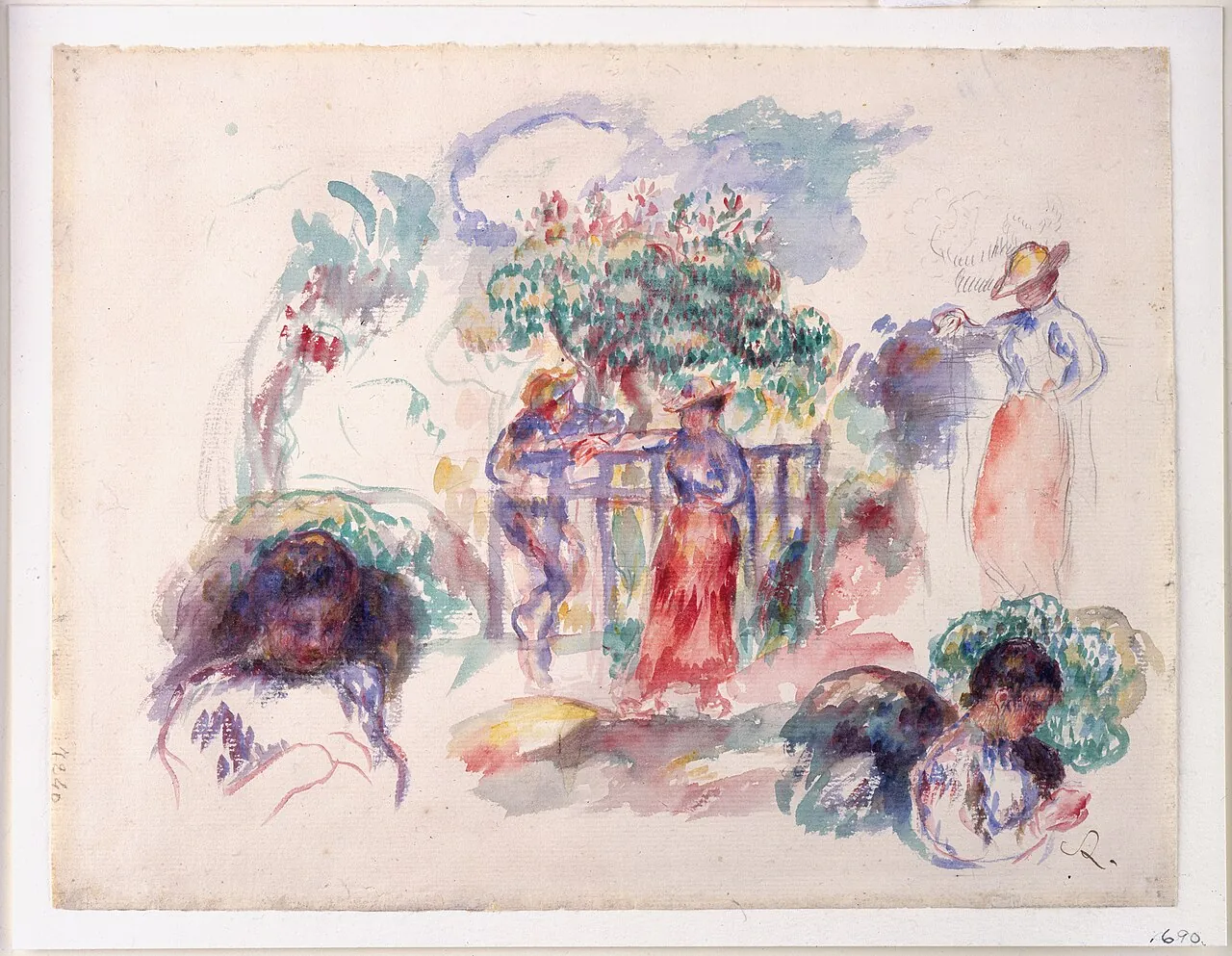 Figures under a Tree by Auguste Renoir