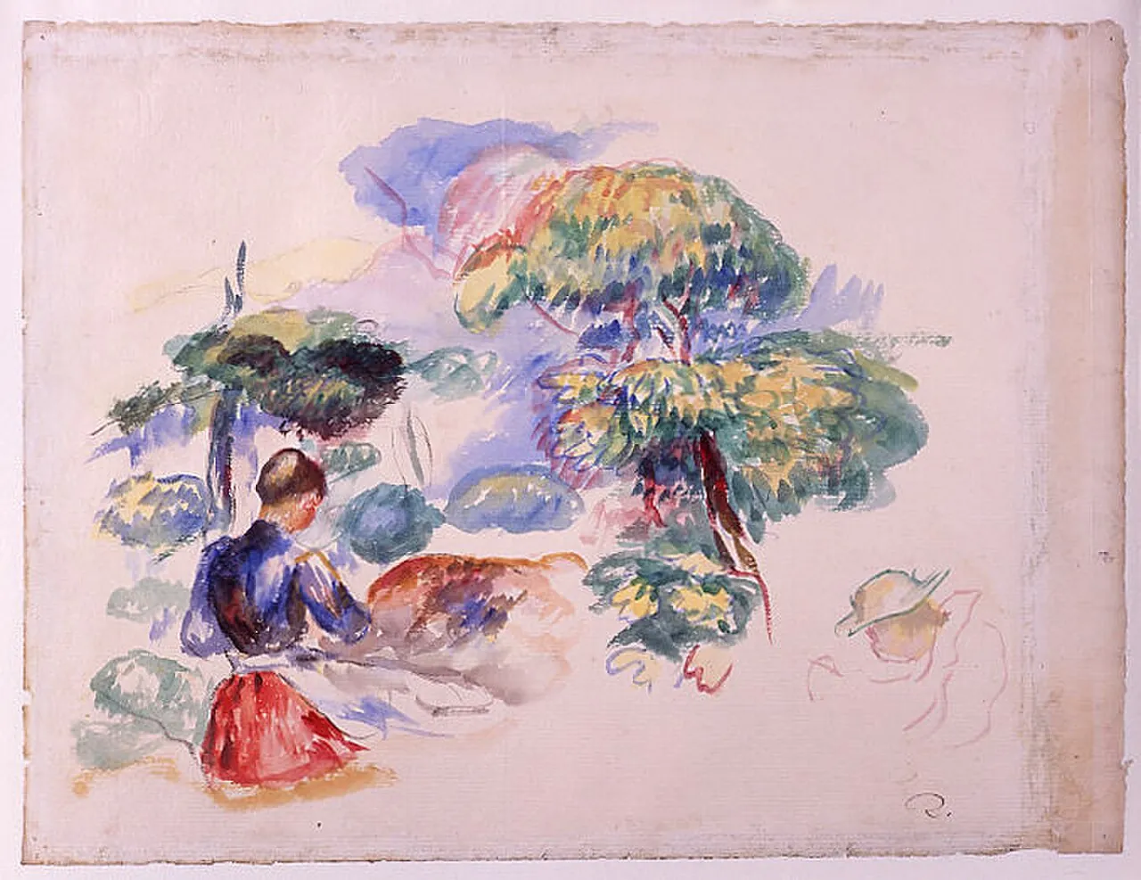 Landscape with a Girl by Auguste Renoir