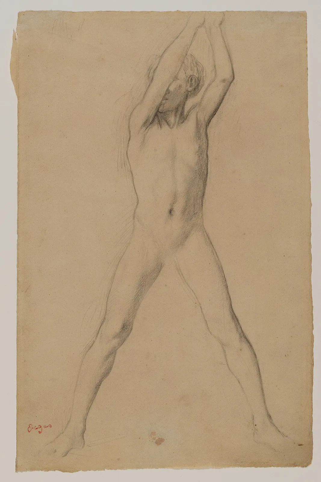 Youth with Arms Upraised by Edgar Degas