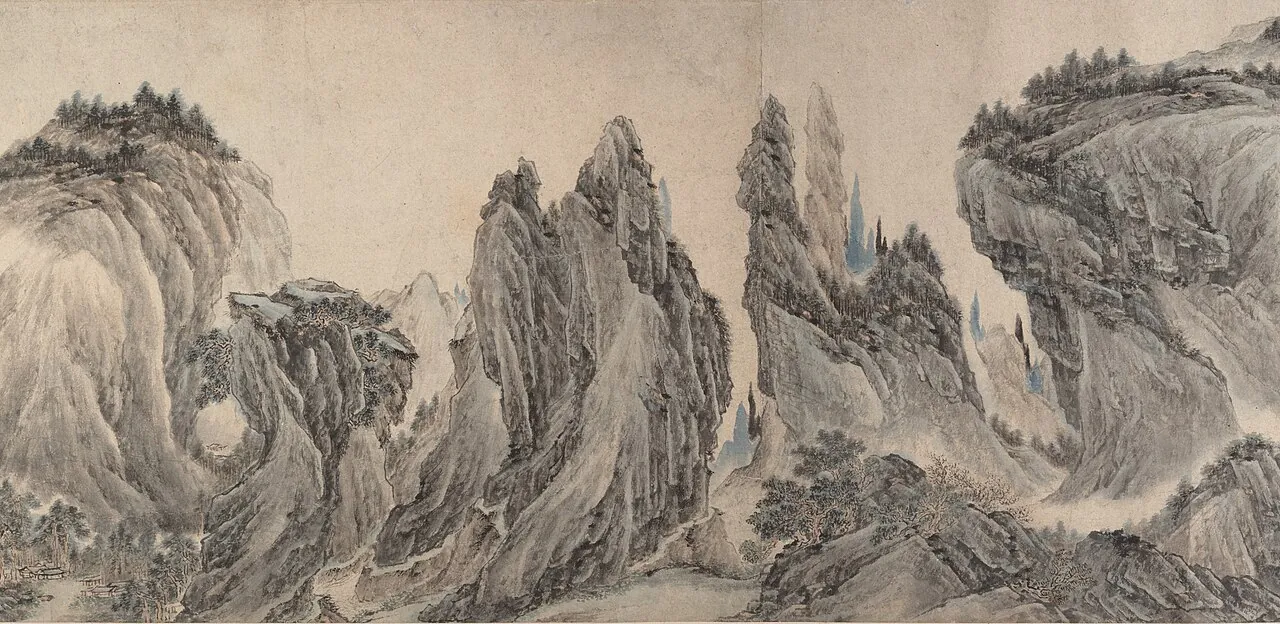明/清 李在 董巨馬夏合風山水圖 卷|Landscape after Dong Yuan, Juran, Ma Yuan, and Xia Gui by Li Zai