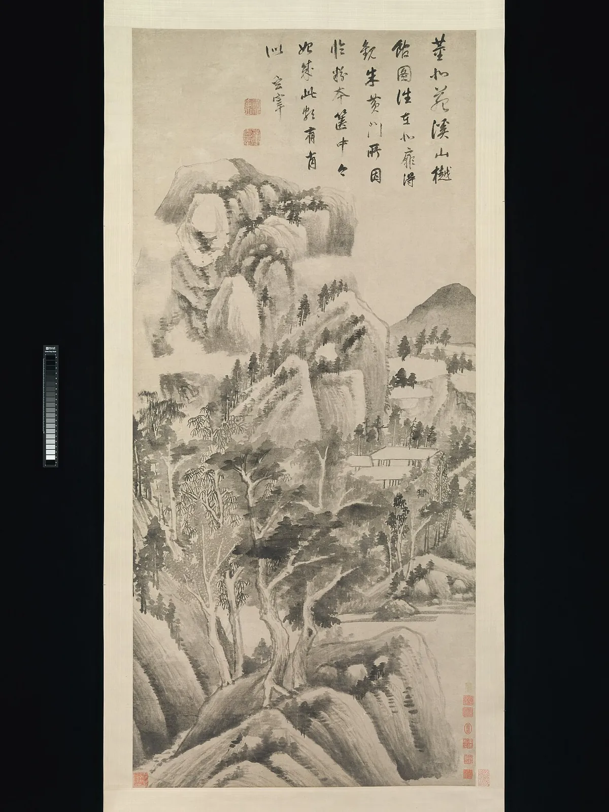 明 董其昌 溪山樾館圖 軸|Shaded Dwellings among Streams and Mountains by Dong Qichang