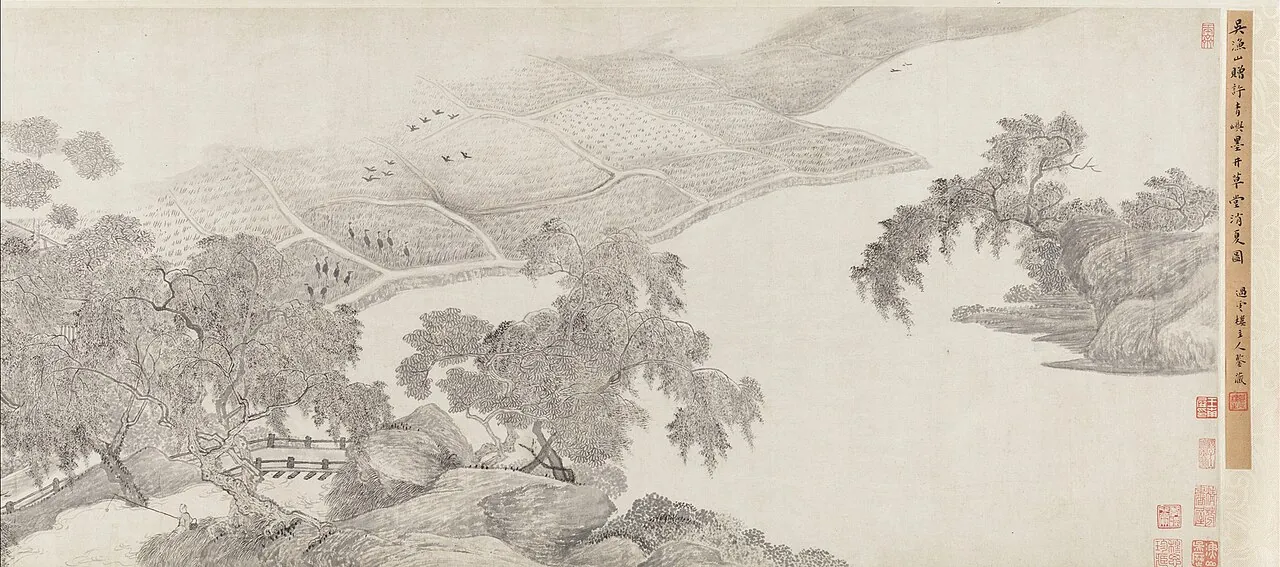 清 吳歷 墨井草堂消夏圖 卷|Whiling Away the Summer at the Ink-Well Thatched Hut by Wu Li